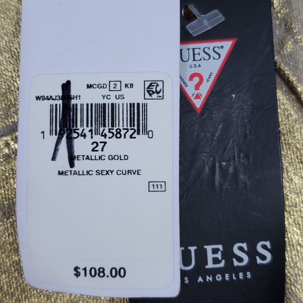 NWT Guess Los Angeles Metallic Sexy Curve Jeans - Picture 6 of 15